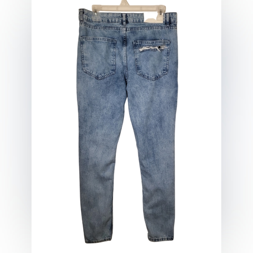 💕1x HOST PICK💕boohooMAN Young Men’s Butterfly Print Distressed Jeans.Size 32. - Picture 2 of 5
